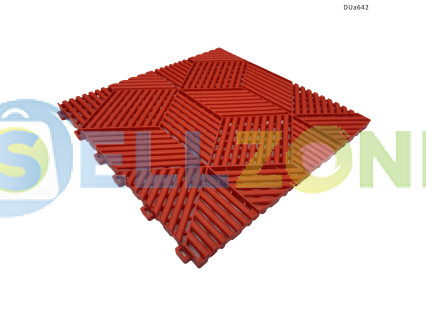 Πλακάκι PVC για αρθρωτά δάπεδα γκαράζ – κόκκινο τρισδιάστατο σχέδιο - DUa642